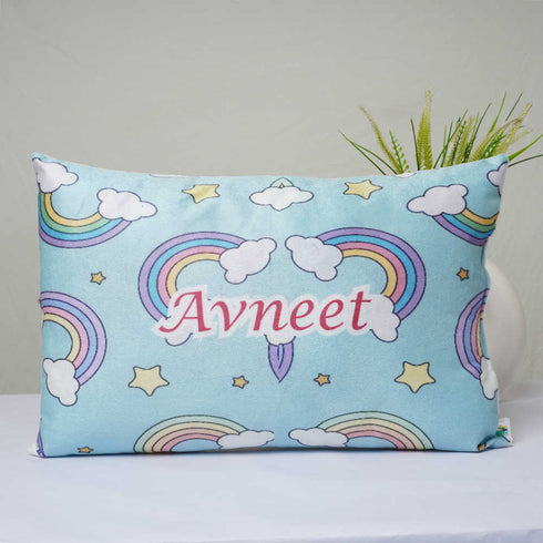 Personalized Rainbow Printed Kids Pillow